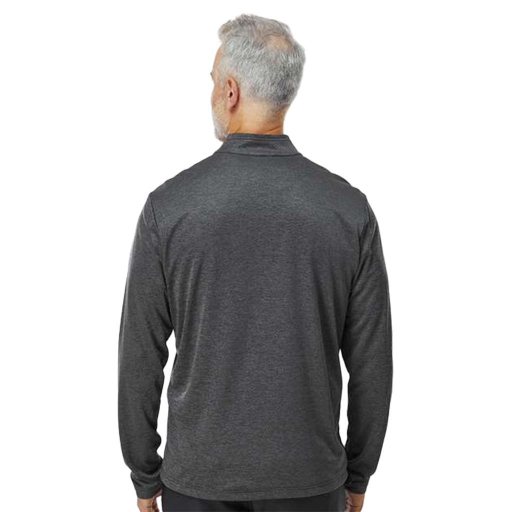 Adidas Men's Grey One Heather Space Dyed Quarter-Zip Pullover