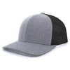 Pacific Headwear Grey Heather/Black Snapback Trucker Mesh Cap