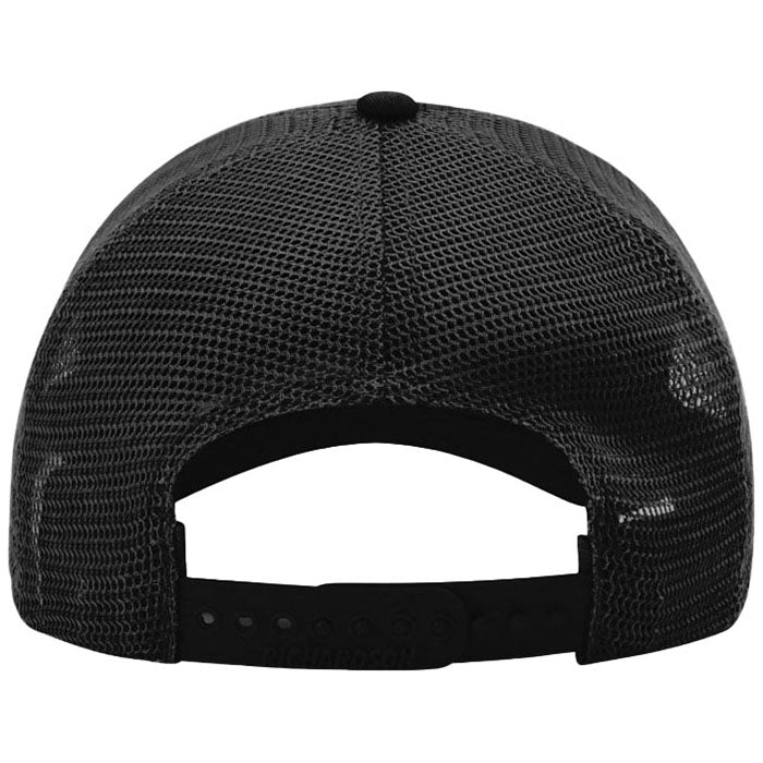 Richardson Black Garment Washed Trucker