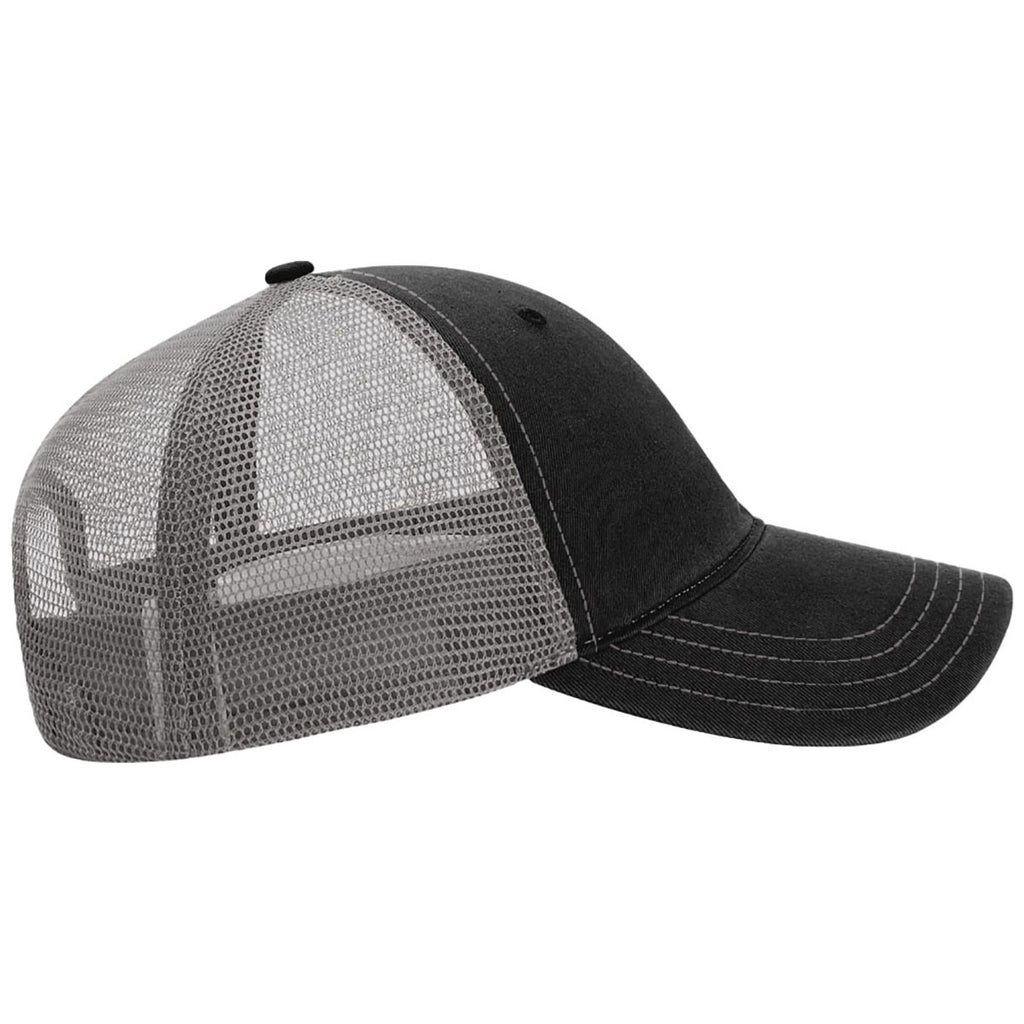 Richardson Black/Charcoal Garment Washed Trucker