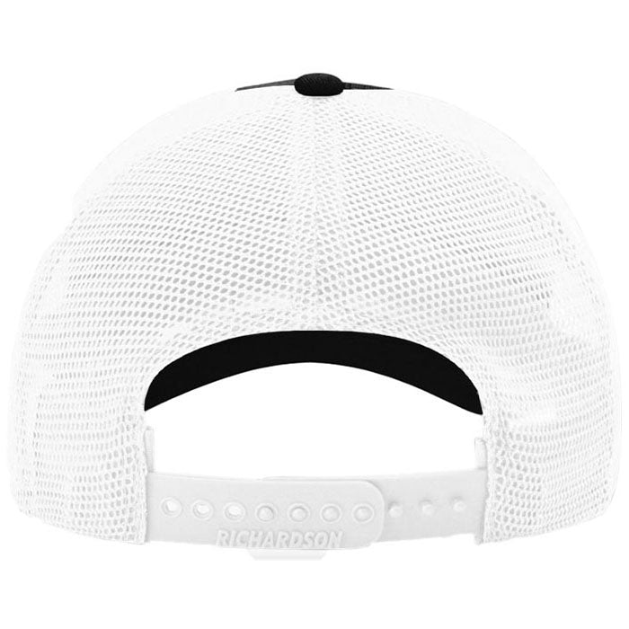 Richardson Black/White Garment Washed Trucker