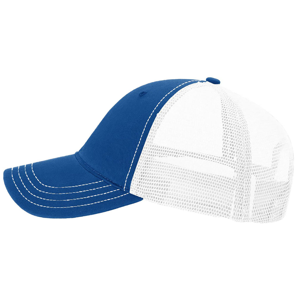 Richardson Royal/White Garment Washed Trucker