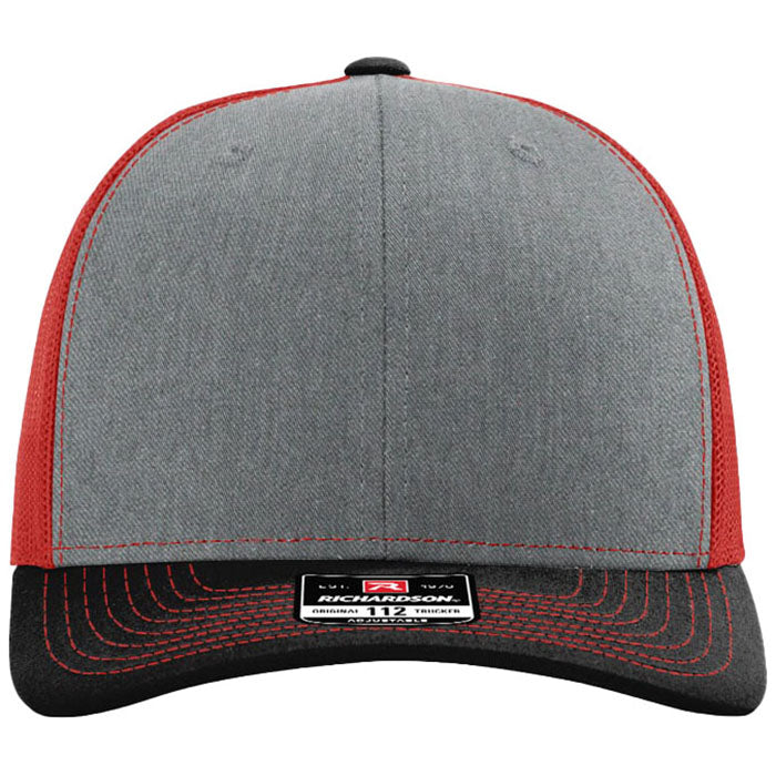 Richardson Heather Grey/Red/Black Trucker Cap