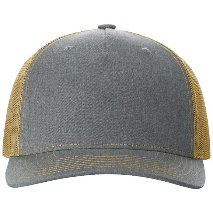 Richardson Heather Grey/Amber Gold Five-Panel Trucker