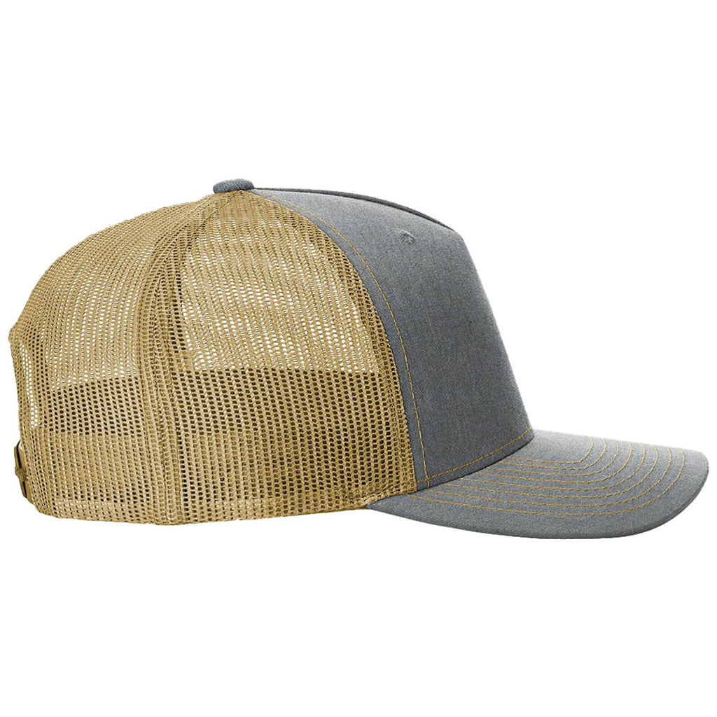 Richardson Heather Grey/Amber Gold Five-Panel Trucker