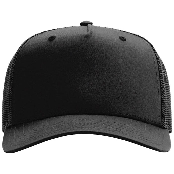 Richardson Black Five-Panel Champ Trucker