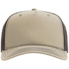 Richardson Khaki/Coffee Five-Panel Champ Trucker