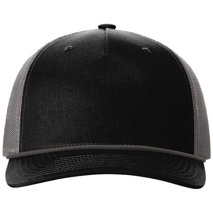 Richardson Black/Charcoal/Charcoal Five-Panel with Rope