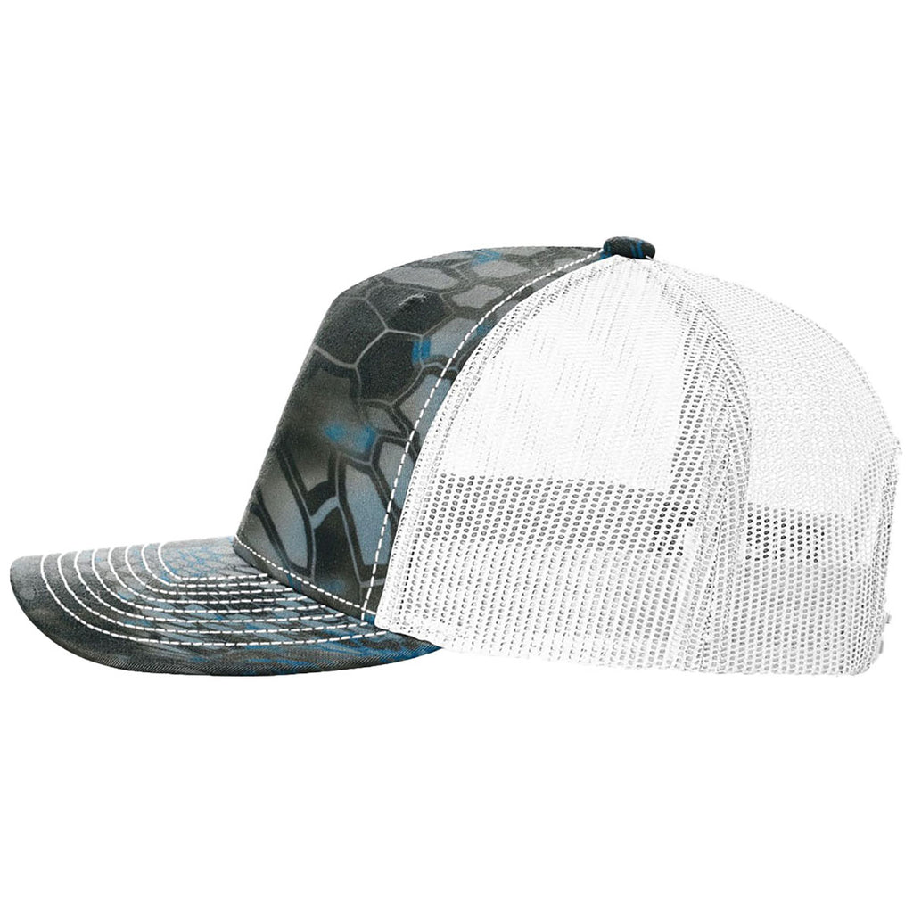 Richardson Kryptek Neptune/White Printed Five-Panel Trucker