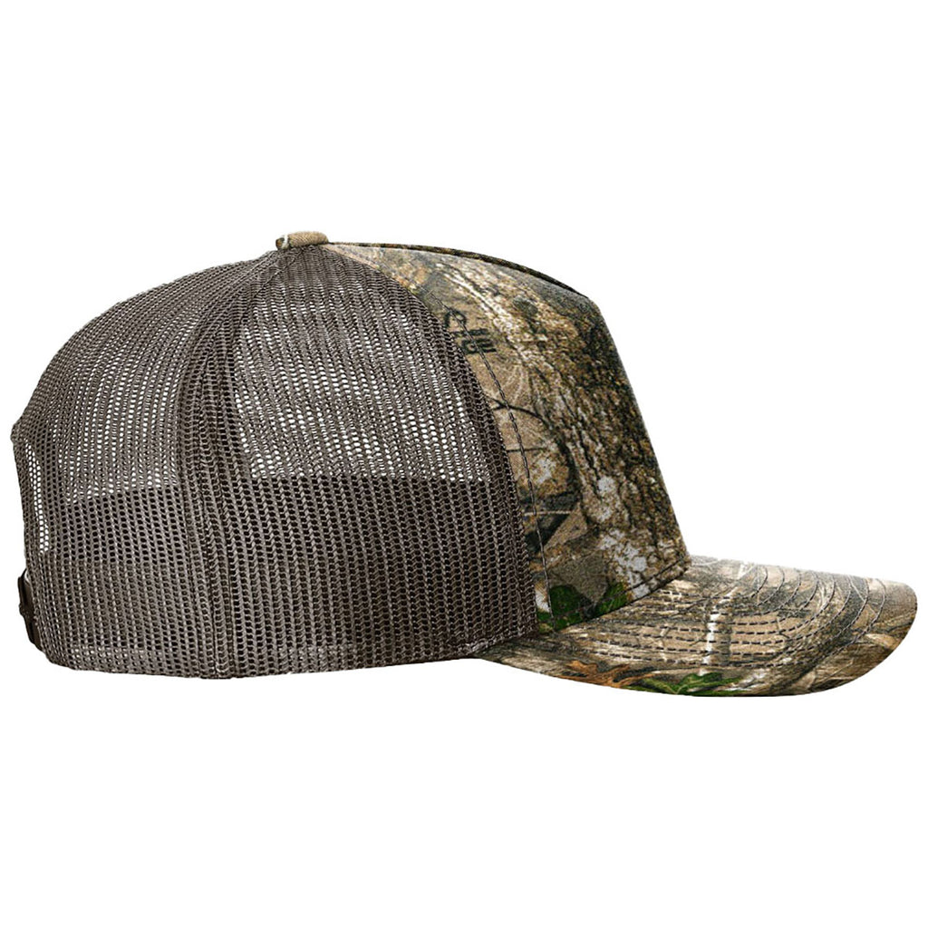 Richardson Realtree Edge/Brown Printed Five-Panel Trucker
