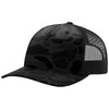 Richardson Sable Duck Camo/Black Printed Five-Panel Trucker