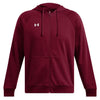 Under Armour Men's Cardinal/White Rival Fleece Full Zip Hoodie