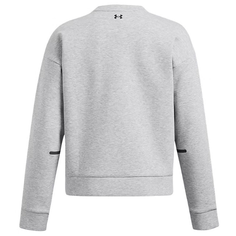 Under Armour Women's Mod Grey Light Heather/Black Unstoppable Fleece Crew