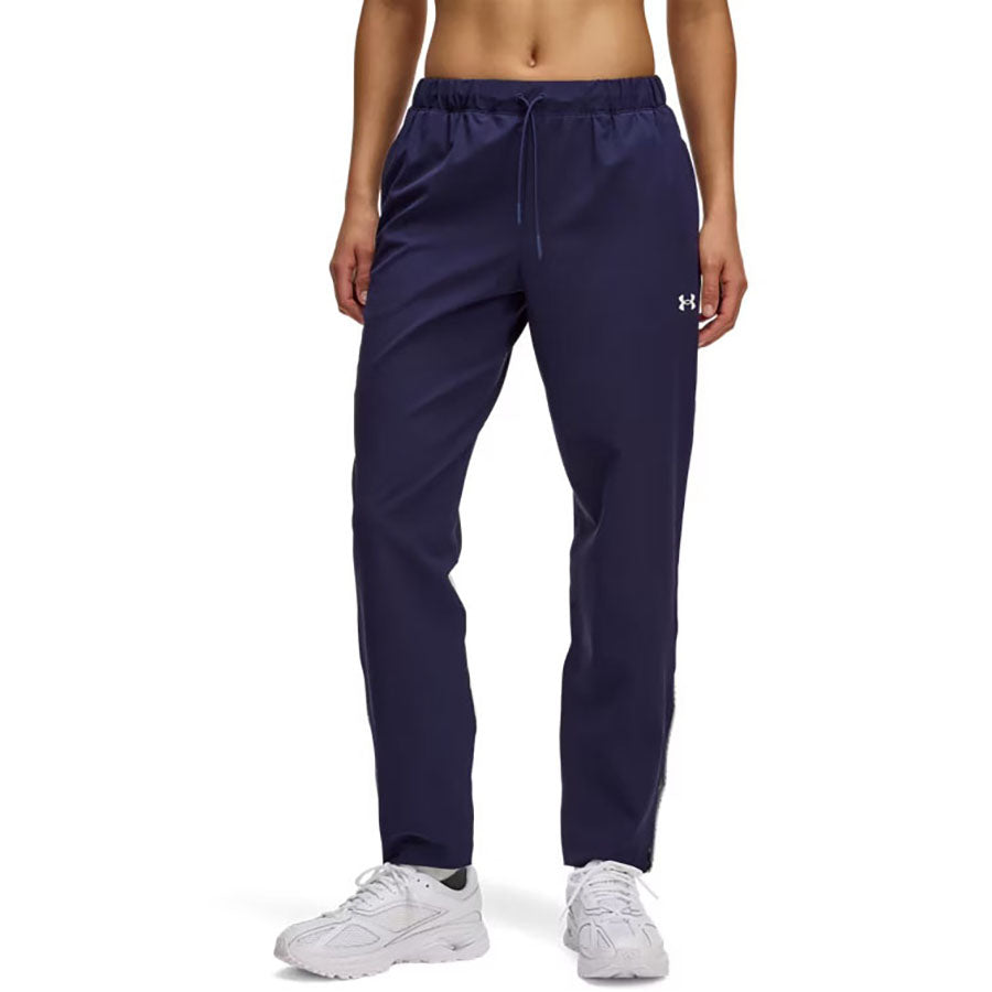 Under Armour Women's Midnight Navy/White/White Rival Stretch Woven Pan