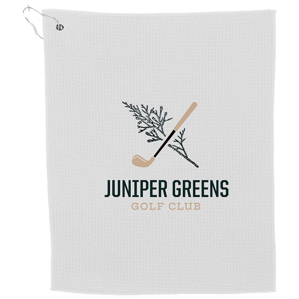 Leed's White 15" x 18" RPET 200g Microfiber Waffle Towel