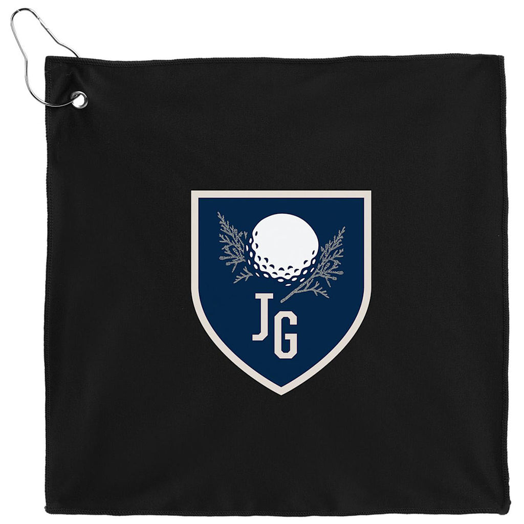 Leed's Black 12" x 12" Recycled 200g Microfiber Towel