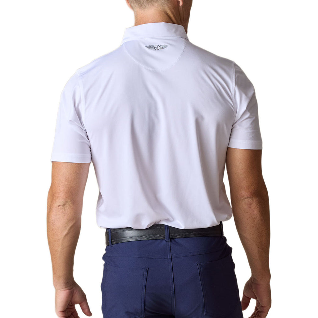 Straight Down Men's White Olympic Polo