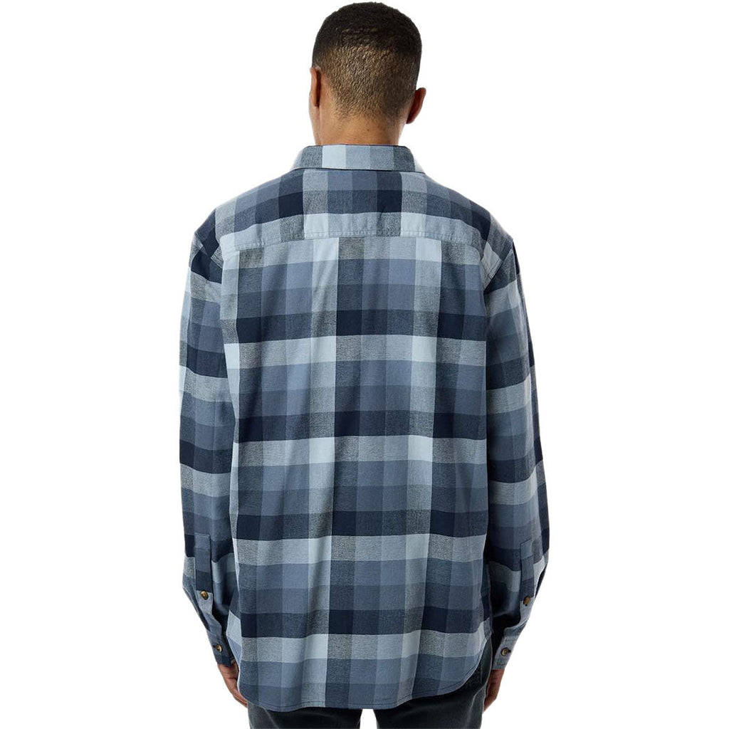 Columbia Men's Collegiate Navy Multi Buffalo Check Cornell Woods Flannel Shirt