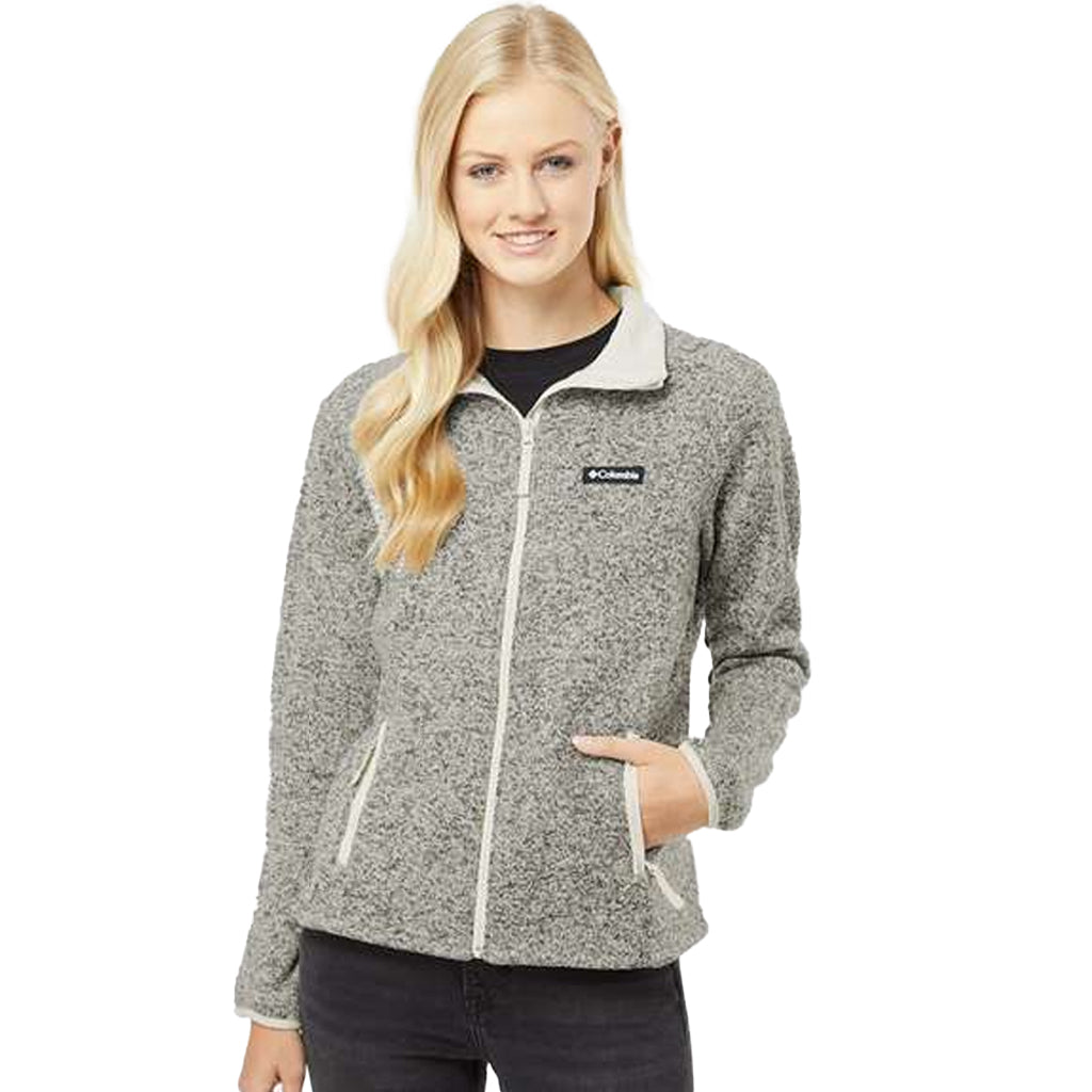 Columbia Women's Chalk Heather Sweater Weather Fleece Full-Zip