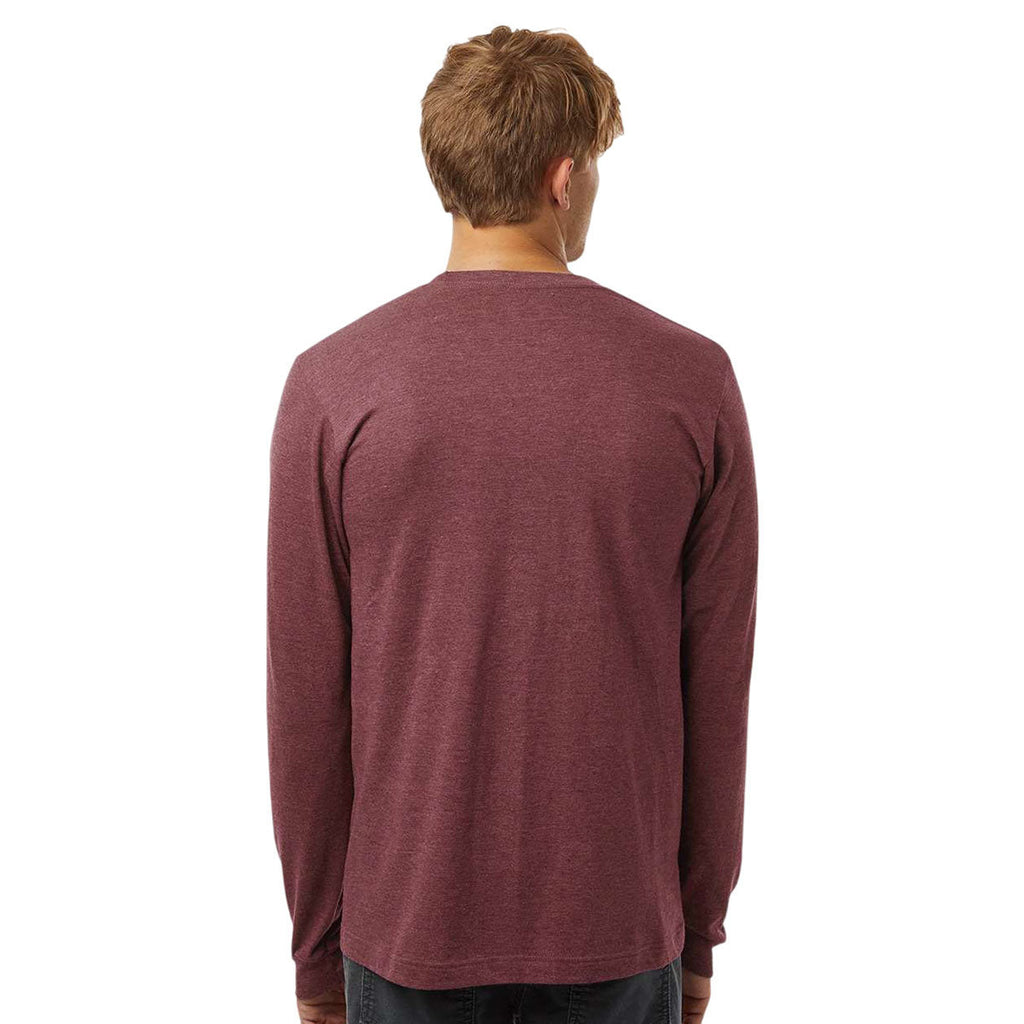 Tultex Unisex Heather Burgundy Fine Jersey Long Sleeve T-Shirt