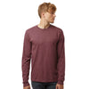 Tultex Unisex Heather Burgundy Fine Jersey Long Sleeve T-Shirt