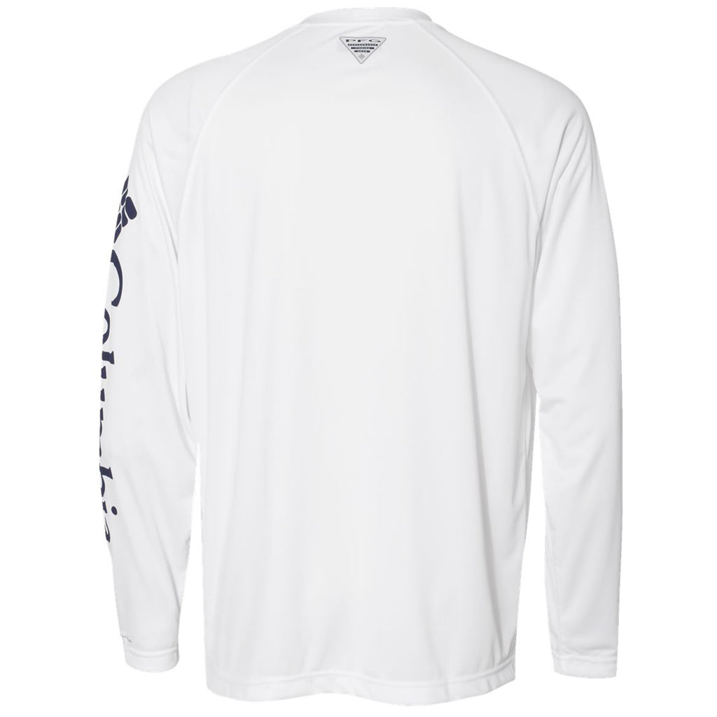Columbia Men's White/Nightshade PFG Terminal Tackle Long Sleeve T-Shirt