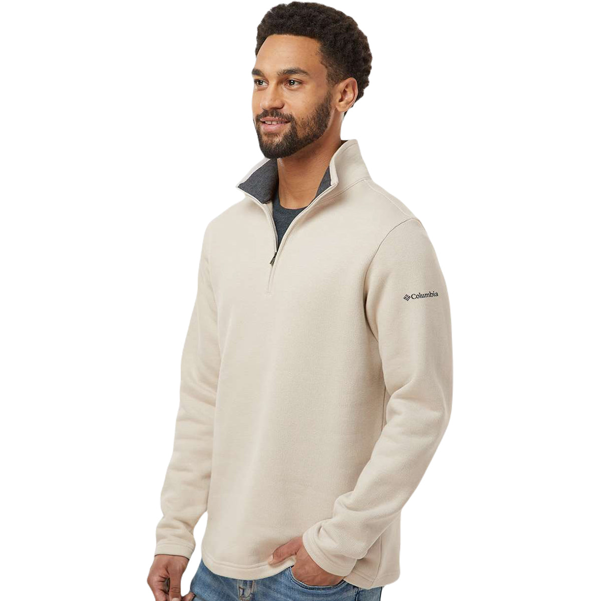 Columbia Men's Dark Stone Heather Great Hart Mountain III Half-Zip Pul