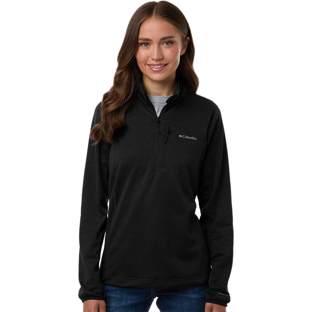 Columbia Women's Black Essential Hike Grid Fleece Half-Zip Pullover