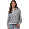 Holloway Women's Athletic Heather/Vanilla Heritage Prep Quarter-Zip Pullover