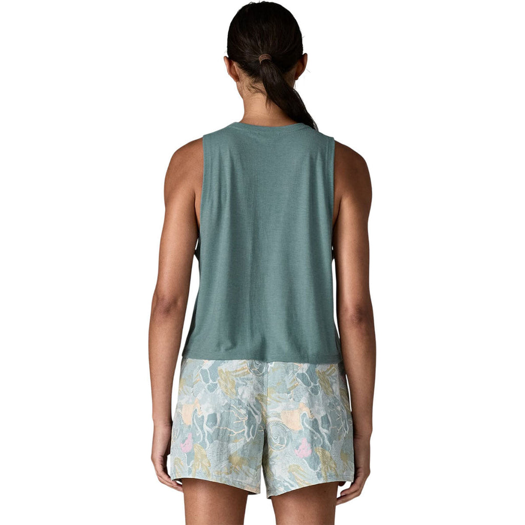 Patagonia Women's Blue Sage Capilene Cool Trail Cropped Tank Top