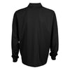 Vantage Men's Black Omega Long Sleeve Solid Mesh Tech Polo