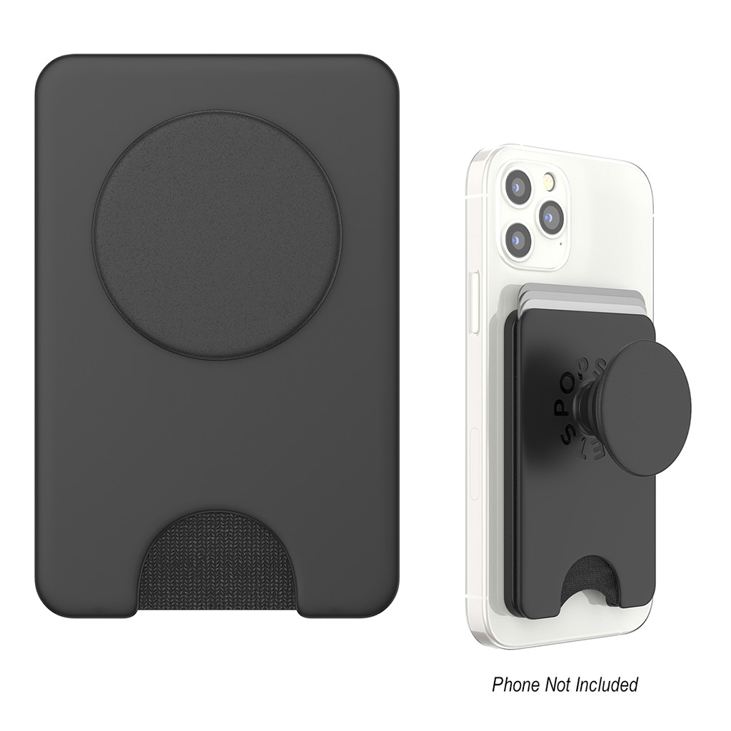 PopSockets Black PopWallet+ for Magnetic Wireless Charging