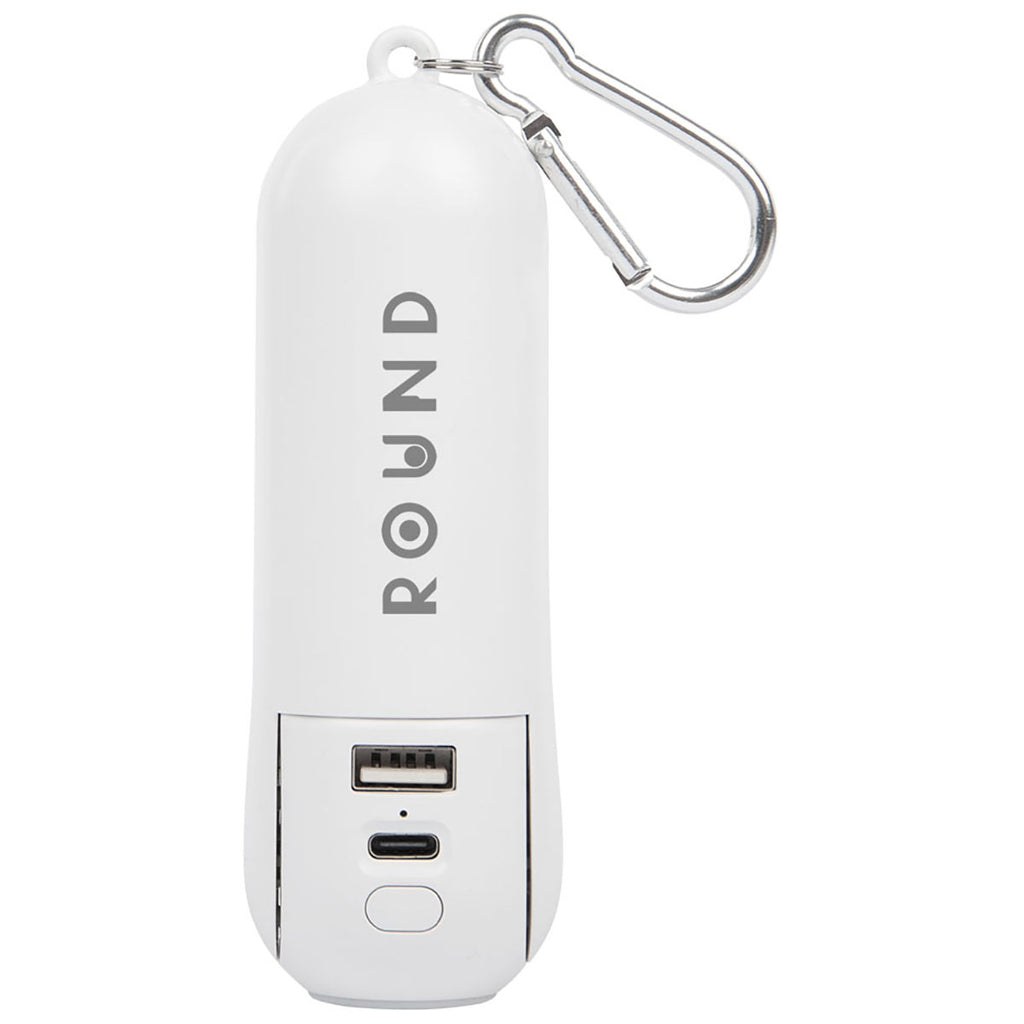 Hit White Rechargeable Power Bank With Fan & Flashlight