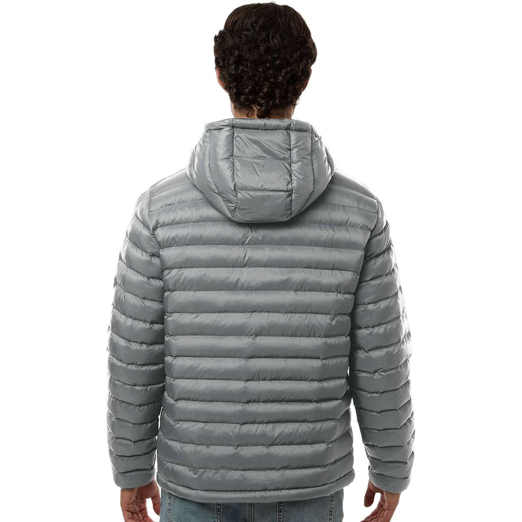Weatherproof Men's Chelsea Grey Lightweight Poly-Filled Hooded Puffer Jacket