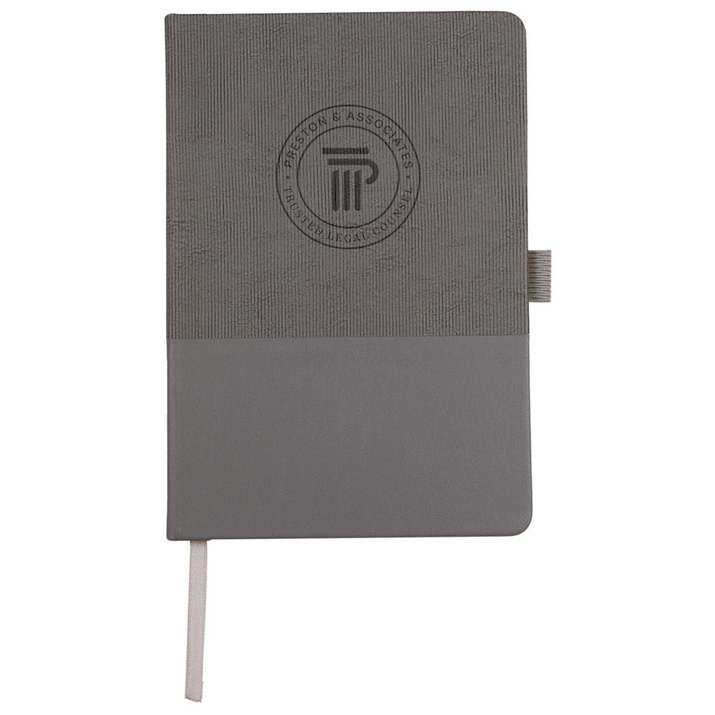 Leed's Grey 5.5" x 8.5" FSC Recycled Ribbed Bound Journal