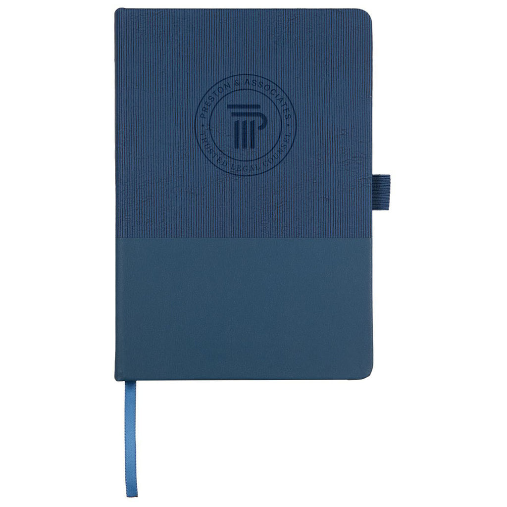 Leed's Navy 5.5" x 8.5" FSC Recycled Ribbed Bound Journal