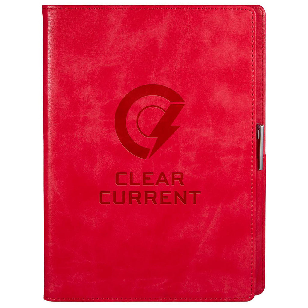 Leed's Red 7" x 10" FSC Recycled Morano Refillable Journal
