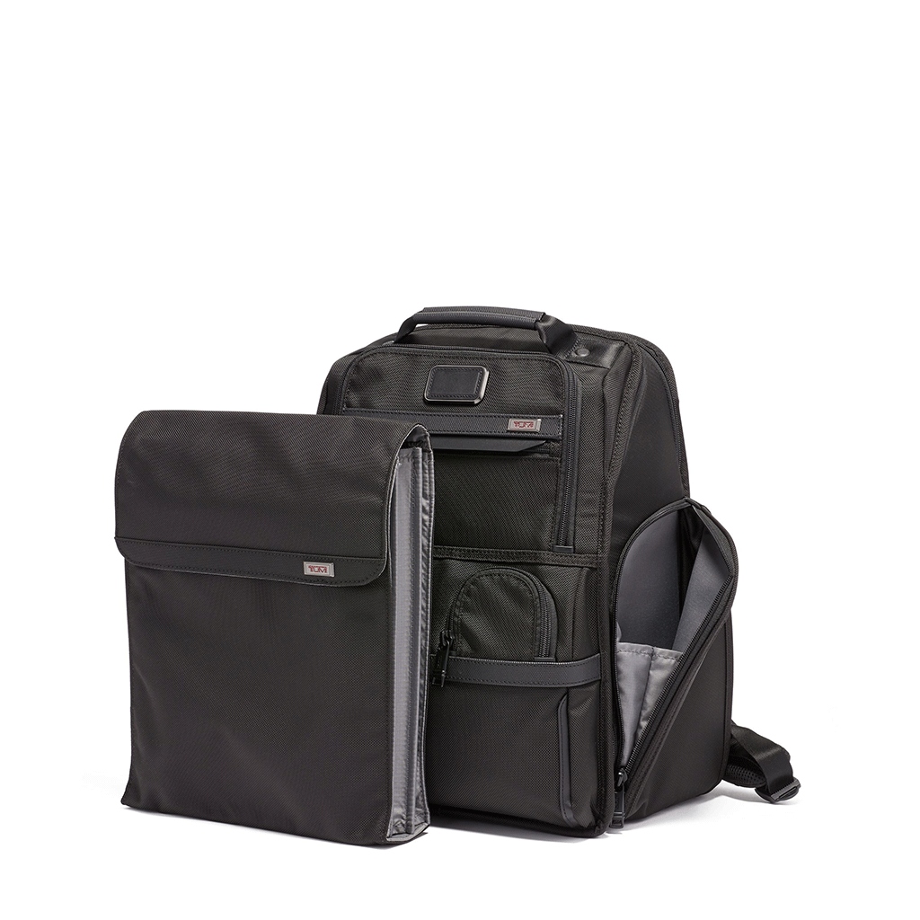 TUMI Black Alpha Compact Laptop Brief Pack