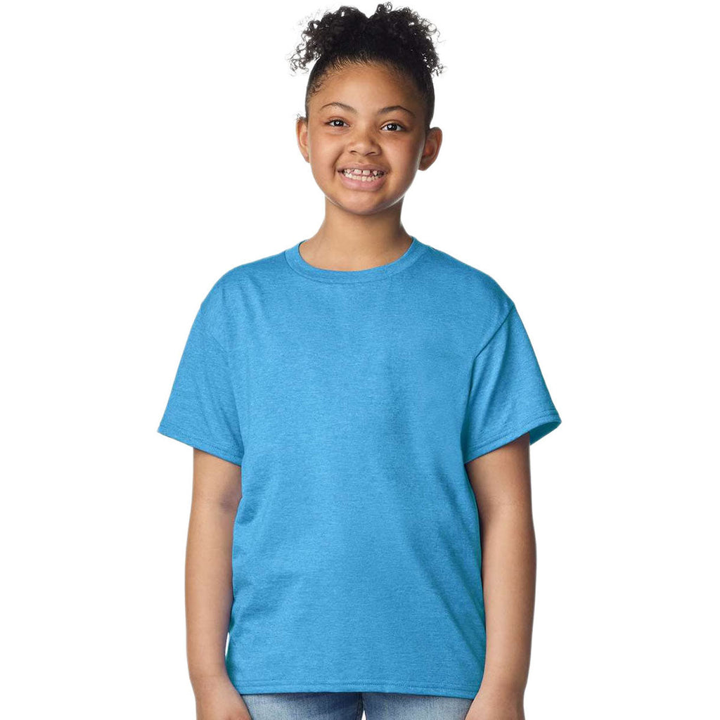 Gildan Youth Heather Sapphire Light Cotton T-Shirt