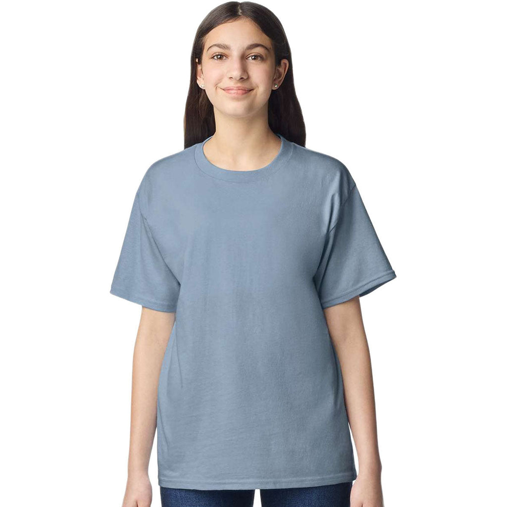 Gildan Youth Stone Blue Light Cotton T-Shirt