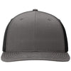 Richardson Charcoal/Black Solid Twill Trucker