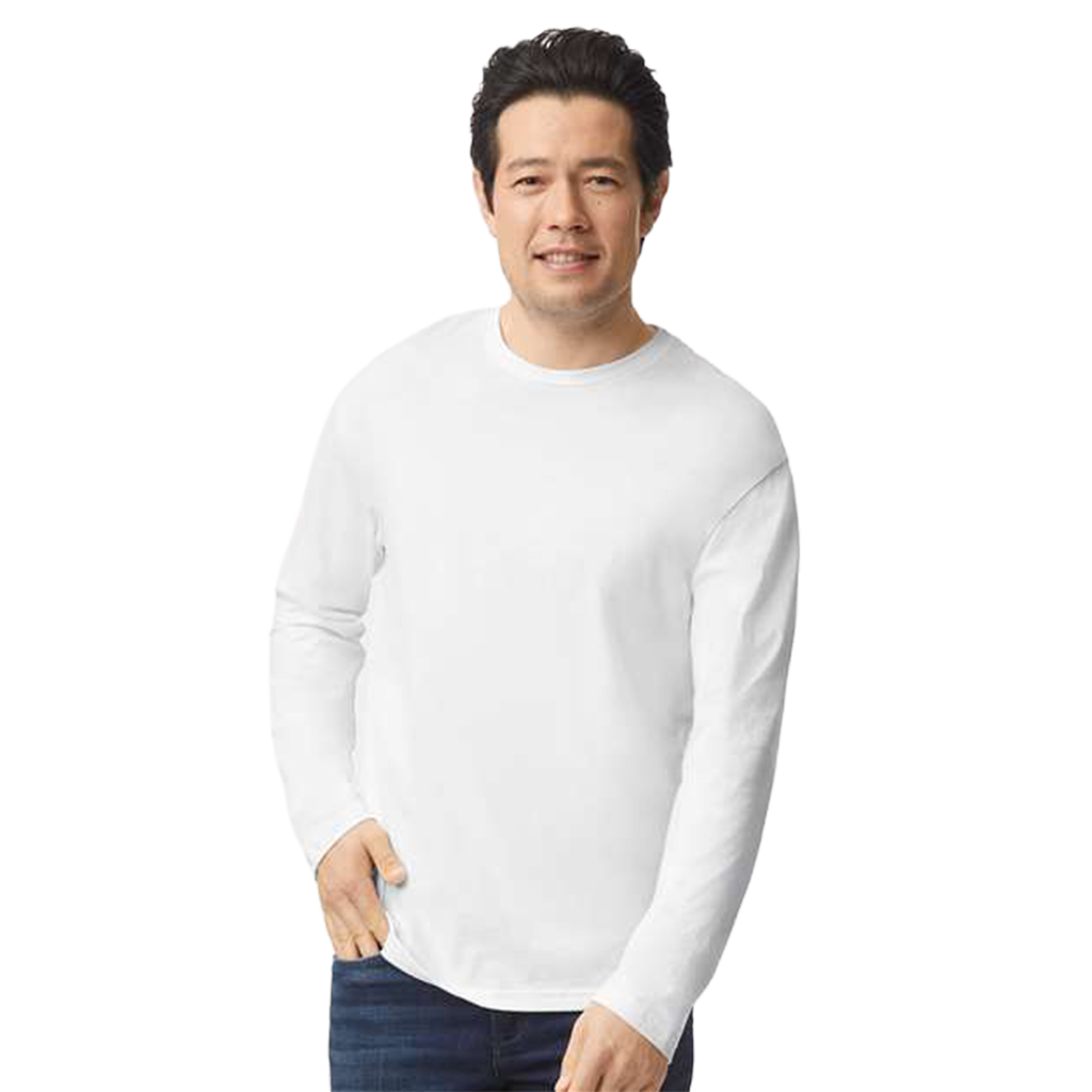 Gildan Unisex White Softstyle Long Sleeve T-Shirt