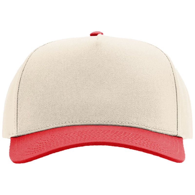 Richardson Cream/Cream/Red Full Fabric 5-Panel Champ