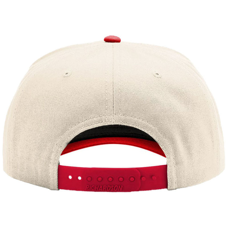 Richardson Cream/Cream/Red Full Fabric 5-Panel Champ