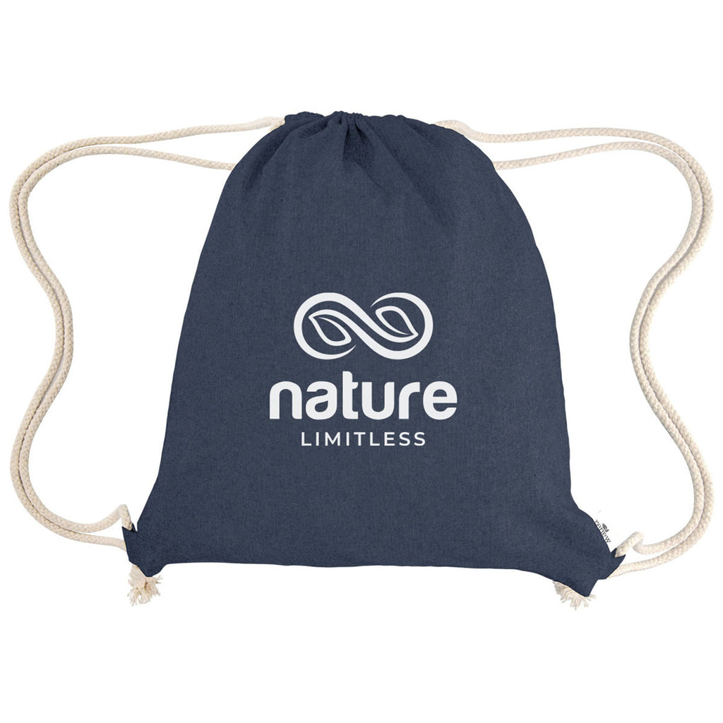 Hit Navy Arden Recycled Cotton Drawstring Bag