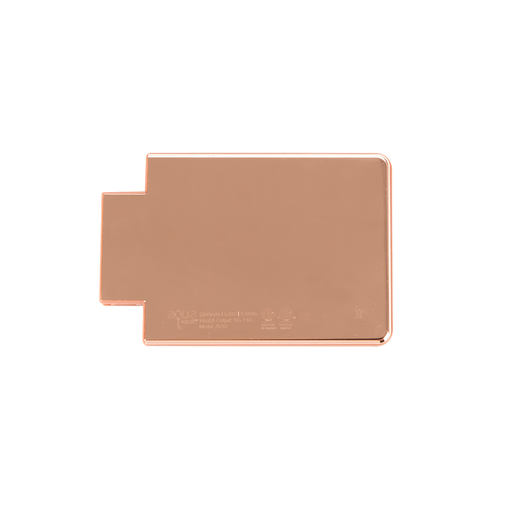 AquaVault Rose Gold ChargeCard Power Bank 2,300 mAh