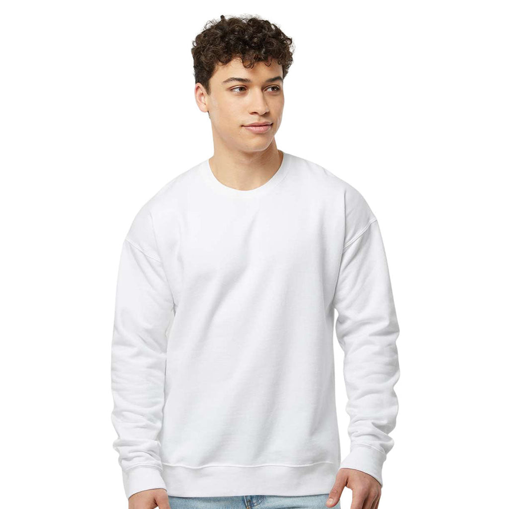 Tultex Unisex White Fleece Crewneck Sweatshirt