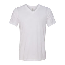 Bella + Canvas Unisex Solid White Triblend Short-Sleeve V-Neck T-Shirt
