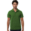 AllPro Men's Olive Green Pro-Flex Sorona Button Down Short Sleeve Shirt