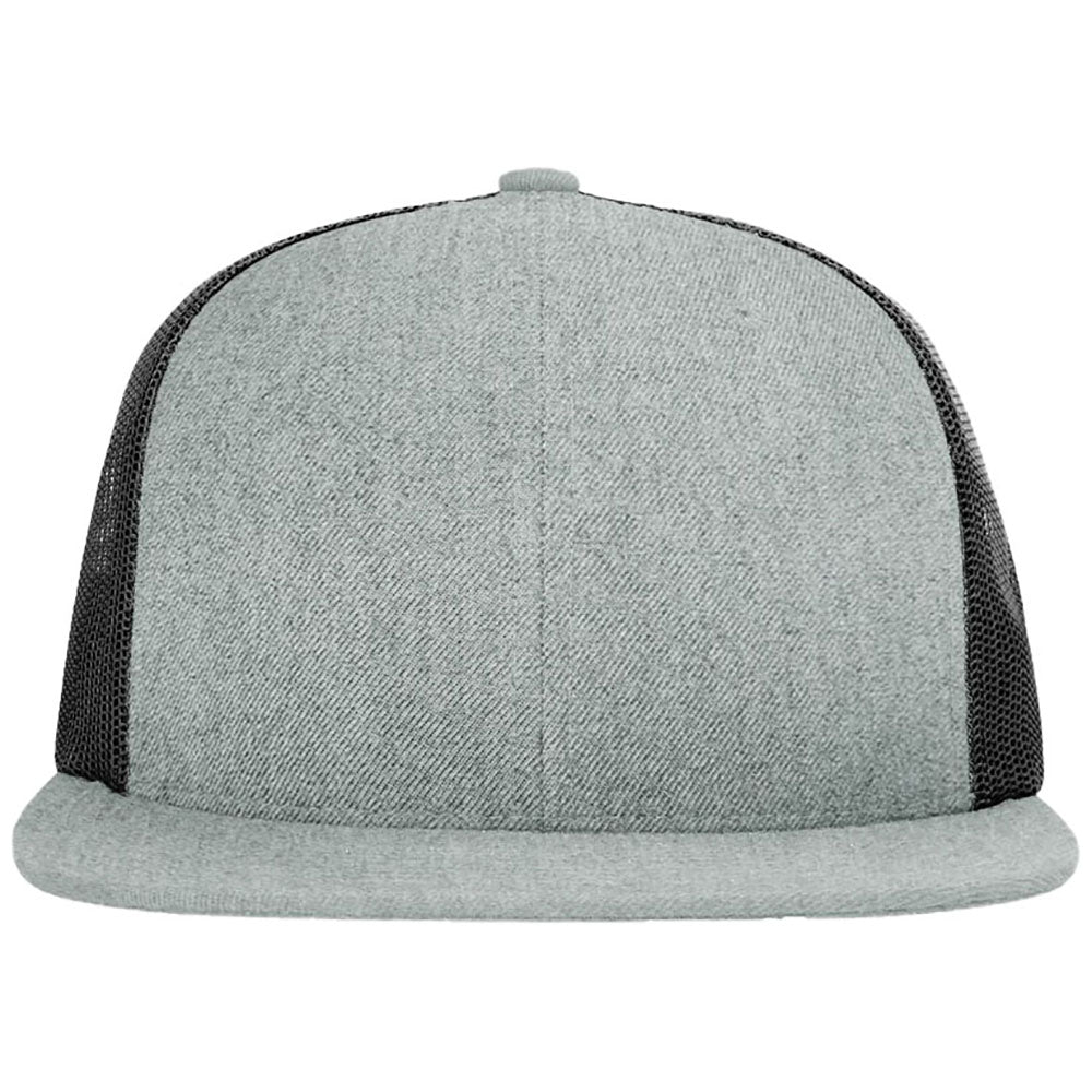 Richardson Heather Grey/Black Acrylic-Wool Blend Flatbill Trucker